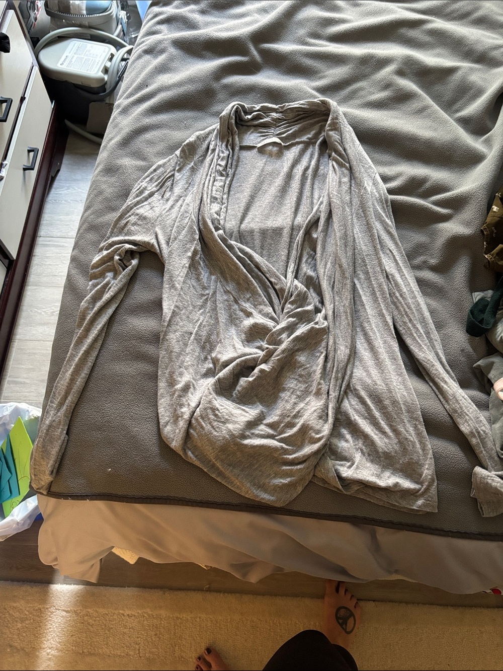 Sun n Moon Heather Gray Lightweight Draped Cardigan